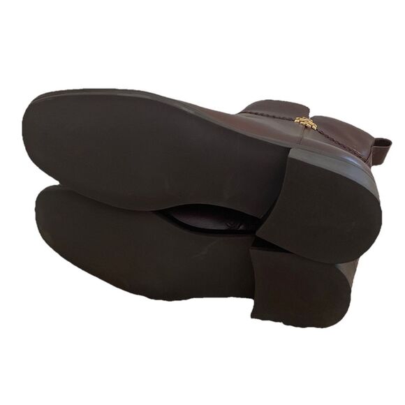 New Women's Tory Burch Everly Logo Brown Ankle Boot’s Size 7.5 - Picture 4 of 4